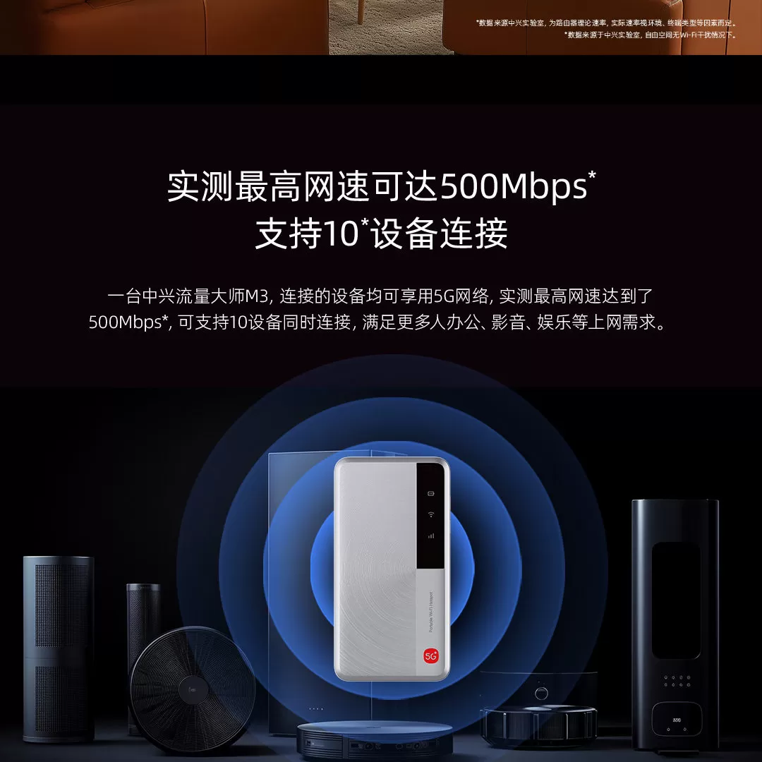 【咨询价更低】中兴5g随身wifi2025新款无线网便携旅行车载户外直播移动流量全国通用随行流量大师M3