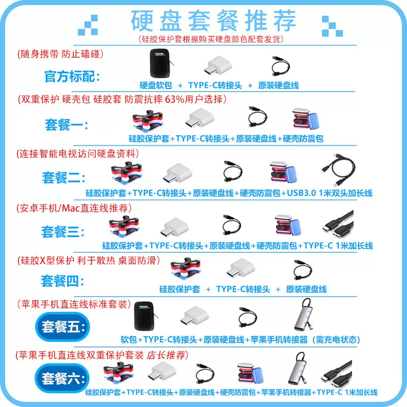 东芝FLEX移动硬盘1t USB3.2高速 Type-C苹果 win电脑手机外置存储