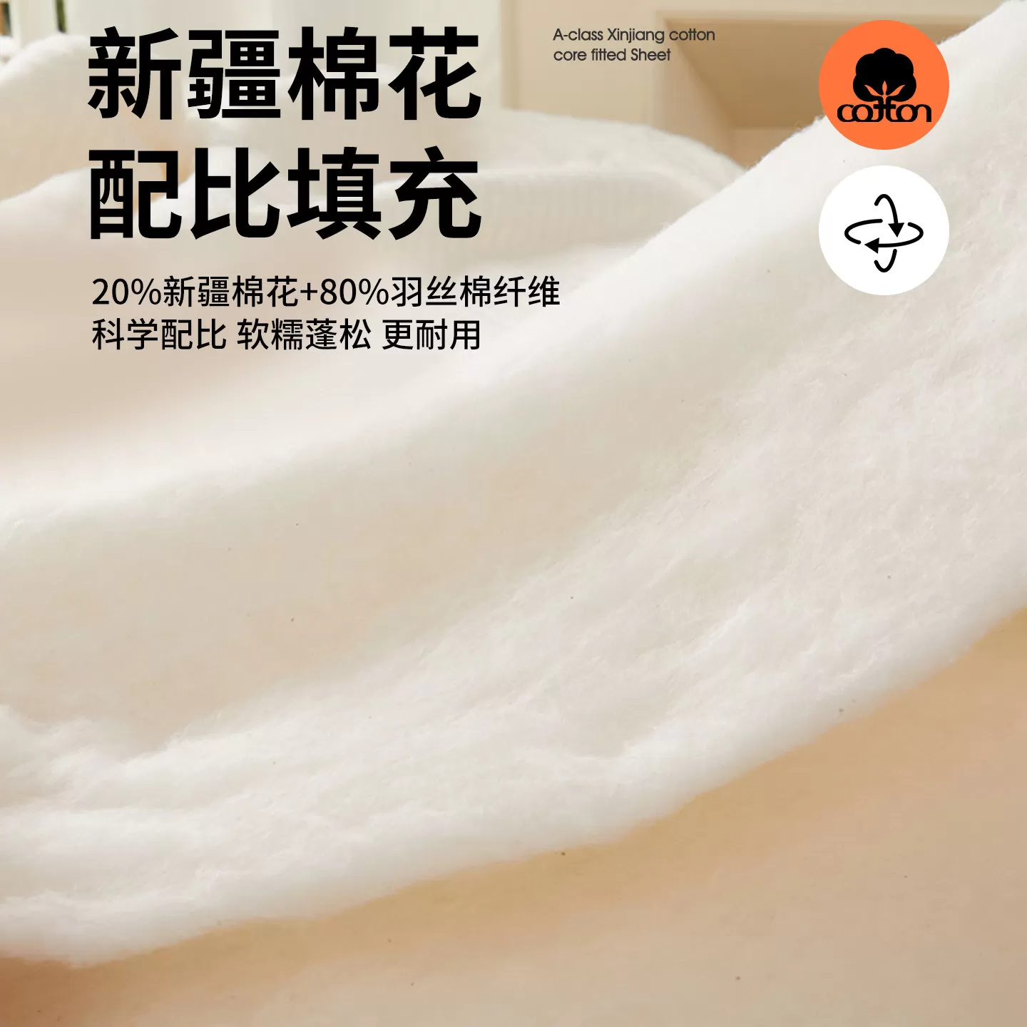 恒源祥A类棉花夹棉床笠加厚床罩席梦思床垫保护罩防尘床护垫套子