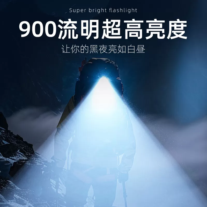 沃尔森猫头鹰夜钓头灯强光超亮钓鱼专用感应充电超长续航头戴帽夹