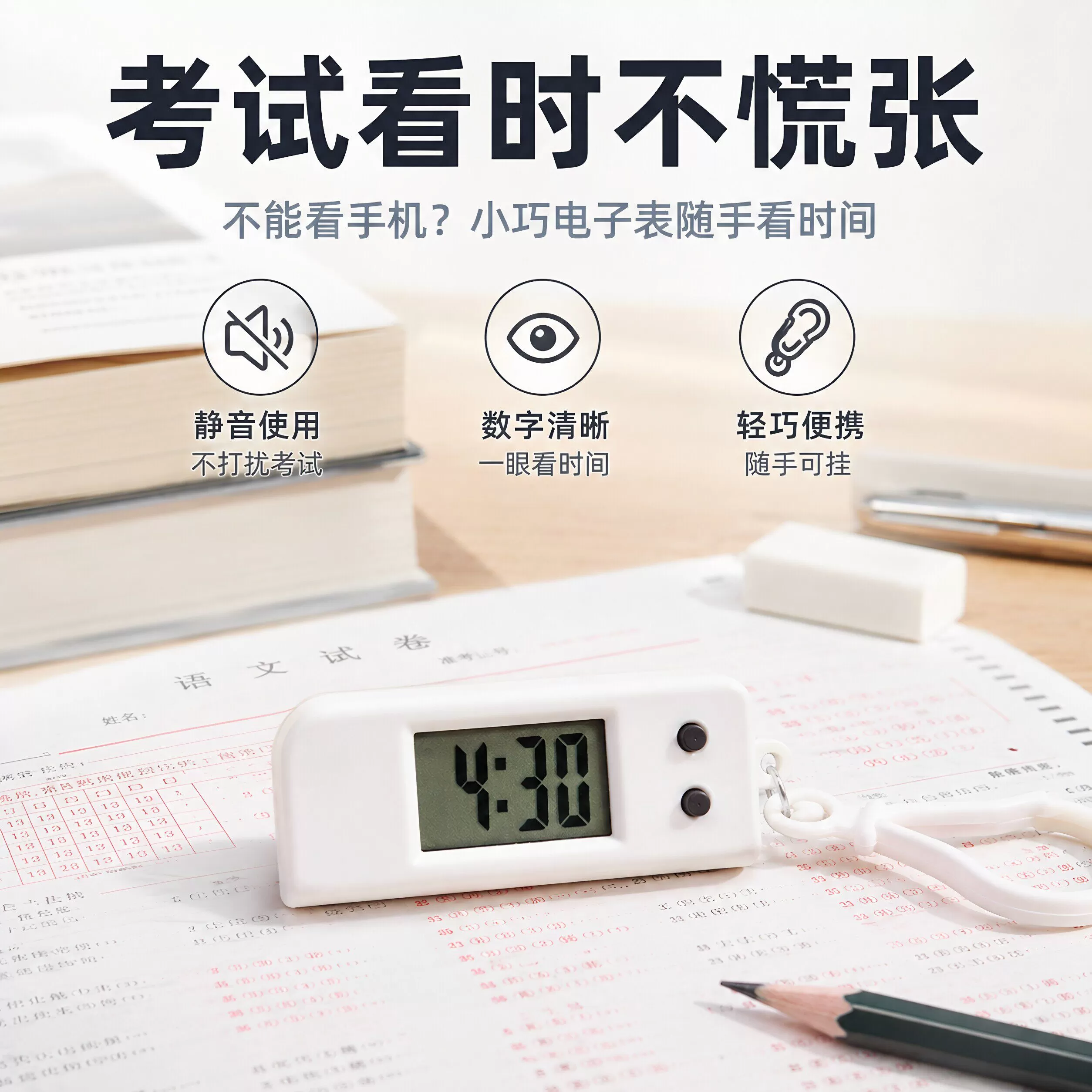 简约迷你时间表学生考试专用电子表时钟夜光表随身便携小挂表钥匙