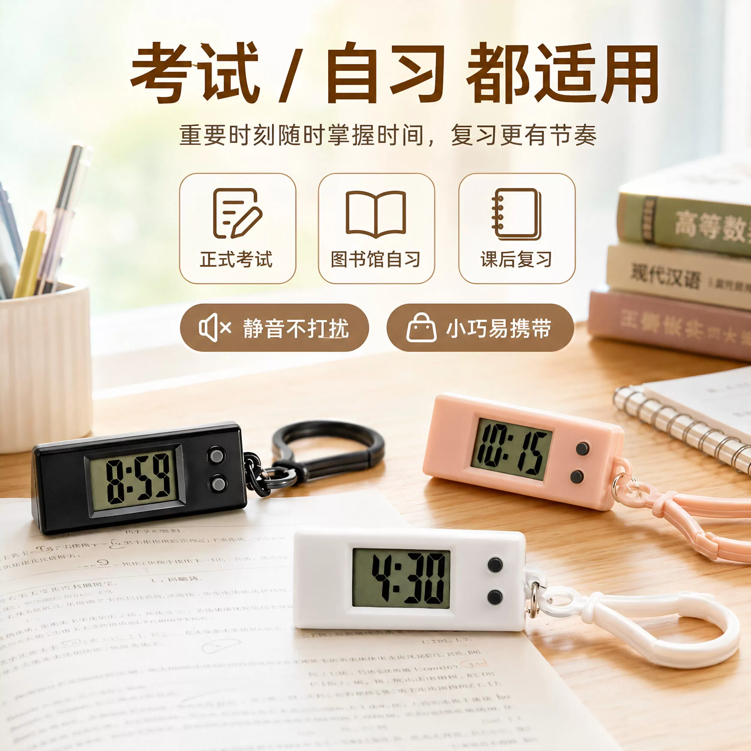 简约迷你时间表学生考试专用电子表时钟夜光表随身便携小挂表钥匙