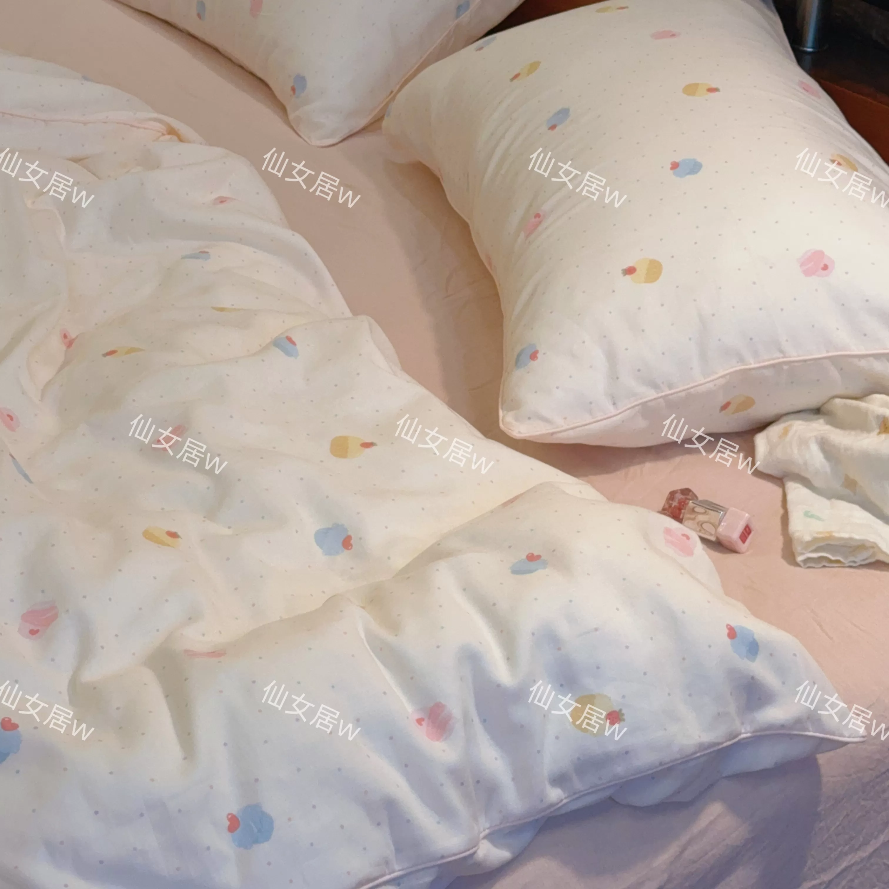 清新母婴全棉双层纱四件套嵌条边a类纯棉柔软透气学生宿舍三件套