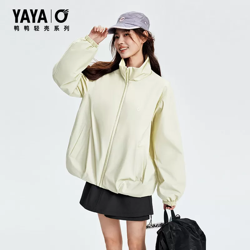 【轻壳系列】鸭鸭羽绒服女士2026反季新品宽松立领休闲运动外套J
