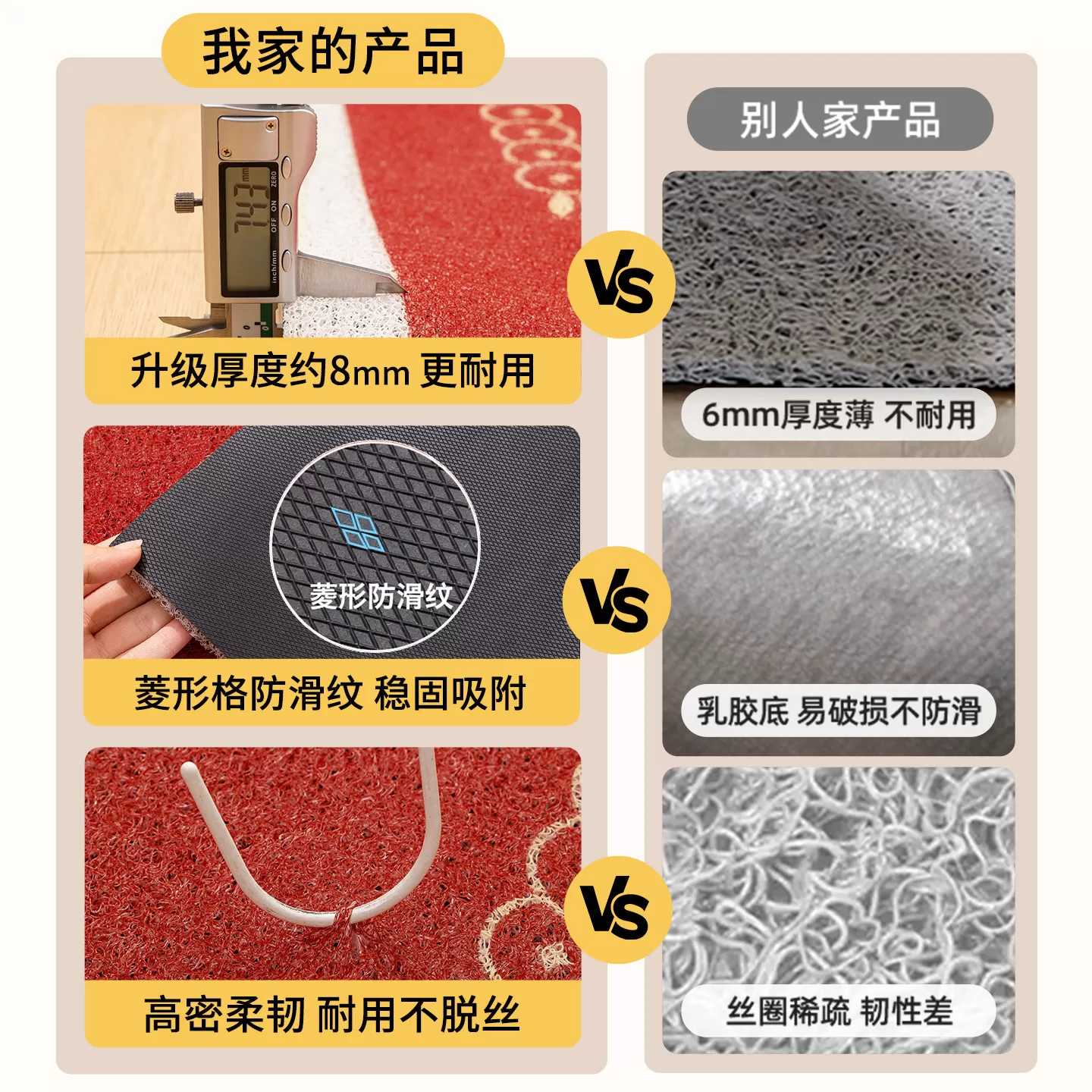 入户门垫卡通丝圈进门地垫大门口玄关防滑耐脏脚垫家用蹭土脚垫子