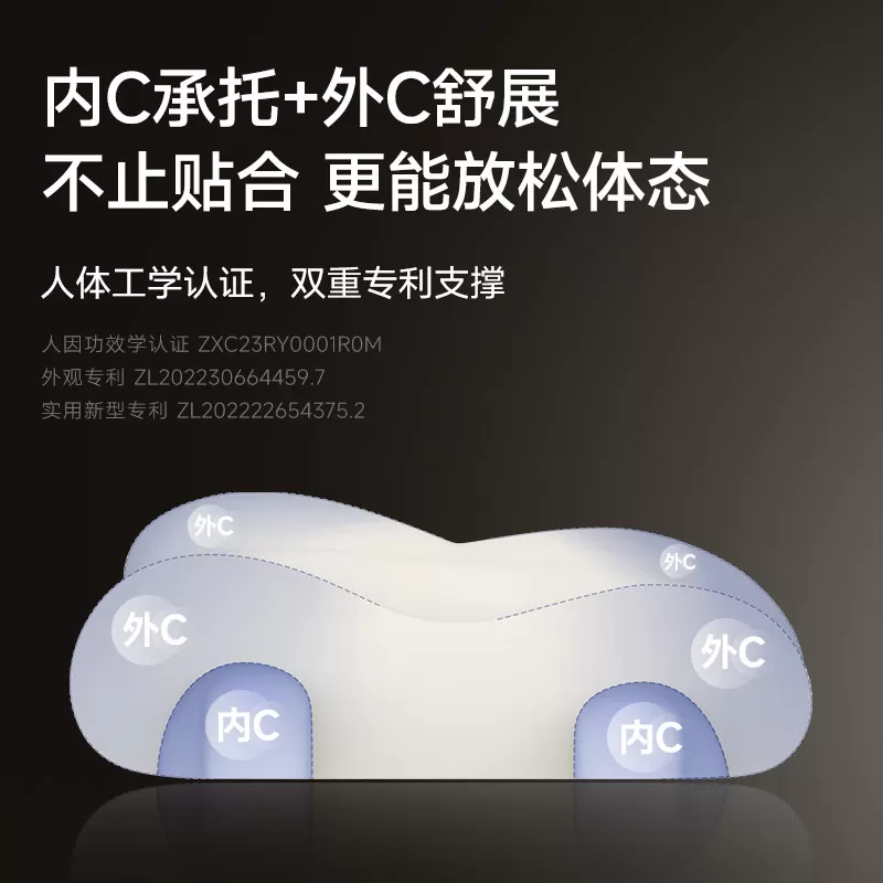 时光存折云朵体态枕头2.0护颈椎枕助睡眠高质量睡眠记忆棉夏凉枕