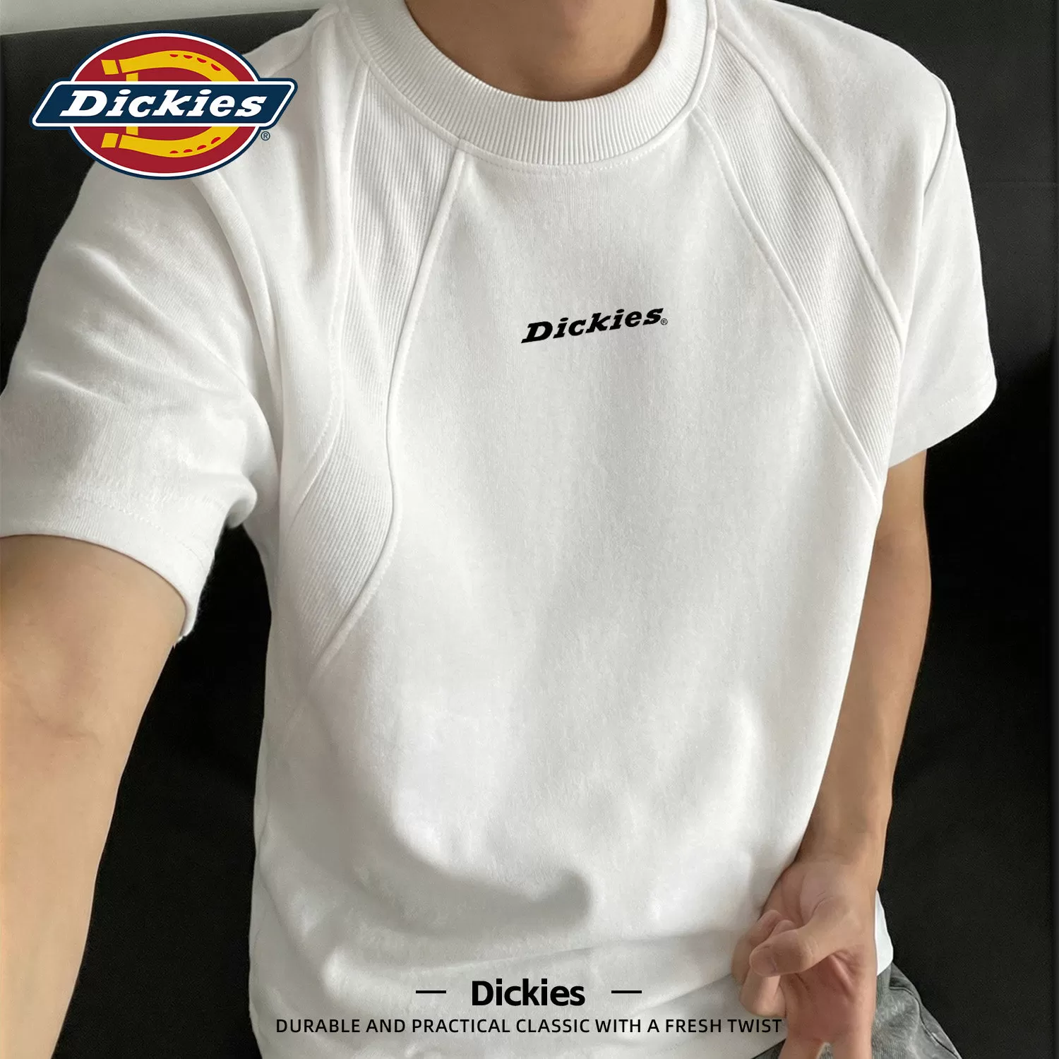 Dickies藏青色美式插肩短袖T恤男款2026新款夏季宽松大码百搭半袖