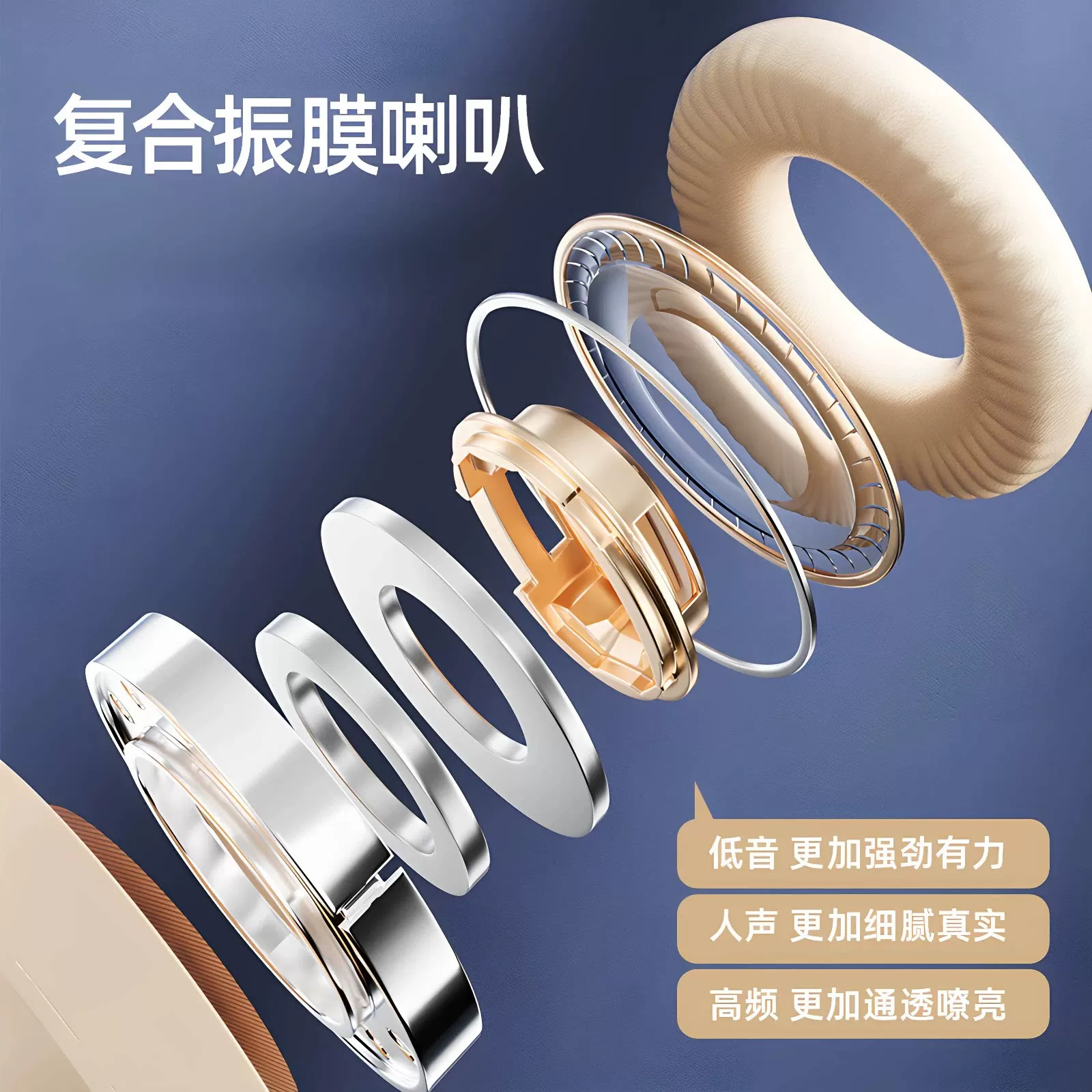 STEWPIGO M3头戴式蓝牙耳机可折叠多模式播放亲肤舒适简约耳机