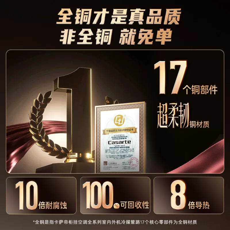 卡萨帝揽光星悦挂机空调1.5匹一级能效家用卧室以旧换新补贴F20T