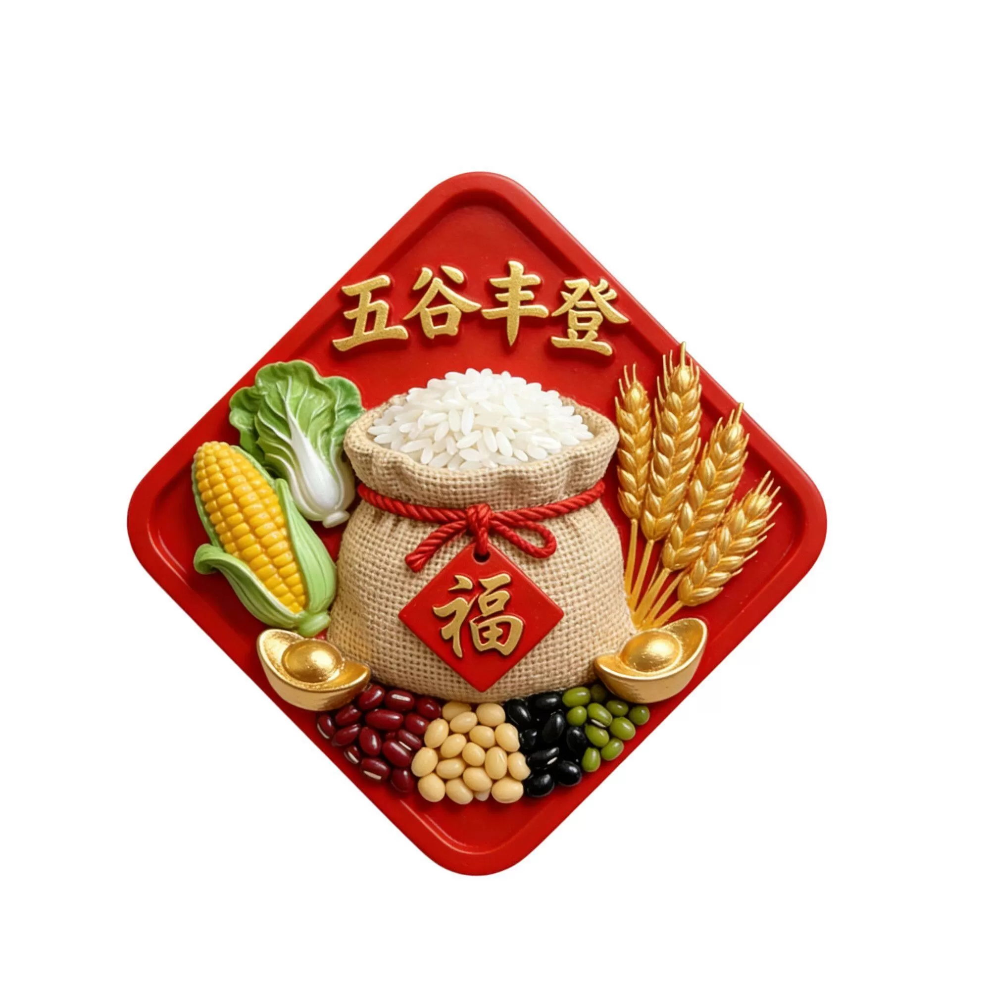 【五谷丰登】精致平面亚克力磁吸冰箱贴文创乔迁之喜装饰新居