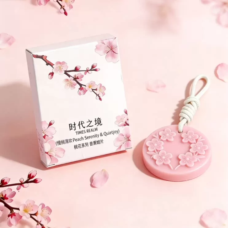 春日桃花香薰蜡片持久留香衣柜除味香片家用卫生间车载香氛小挂件
