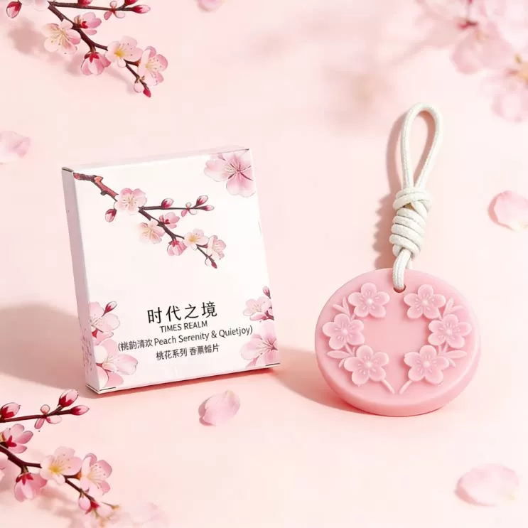 春日桃花香薰蜡片持久留香衣柜除味香片家用卫生间车载香氛小挂件