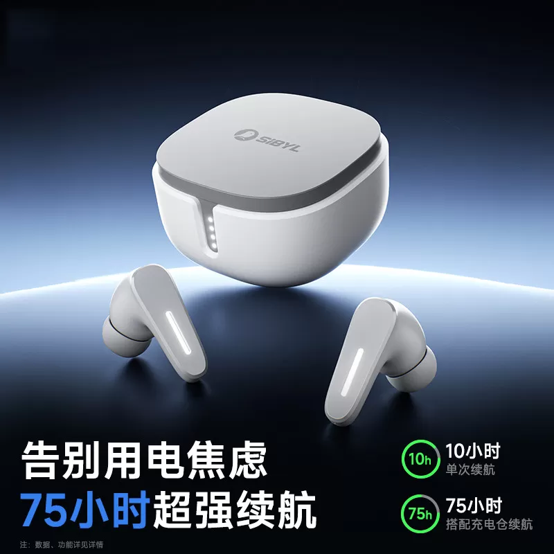 SIBYL熙彼儿WS200Pro入耳式真无线蓝牙耳机Hi-Res音质降噪长续航