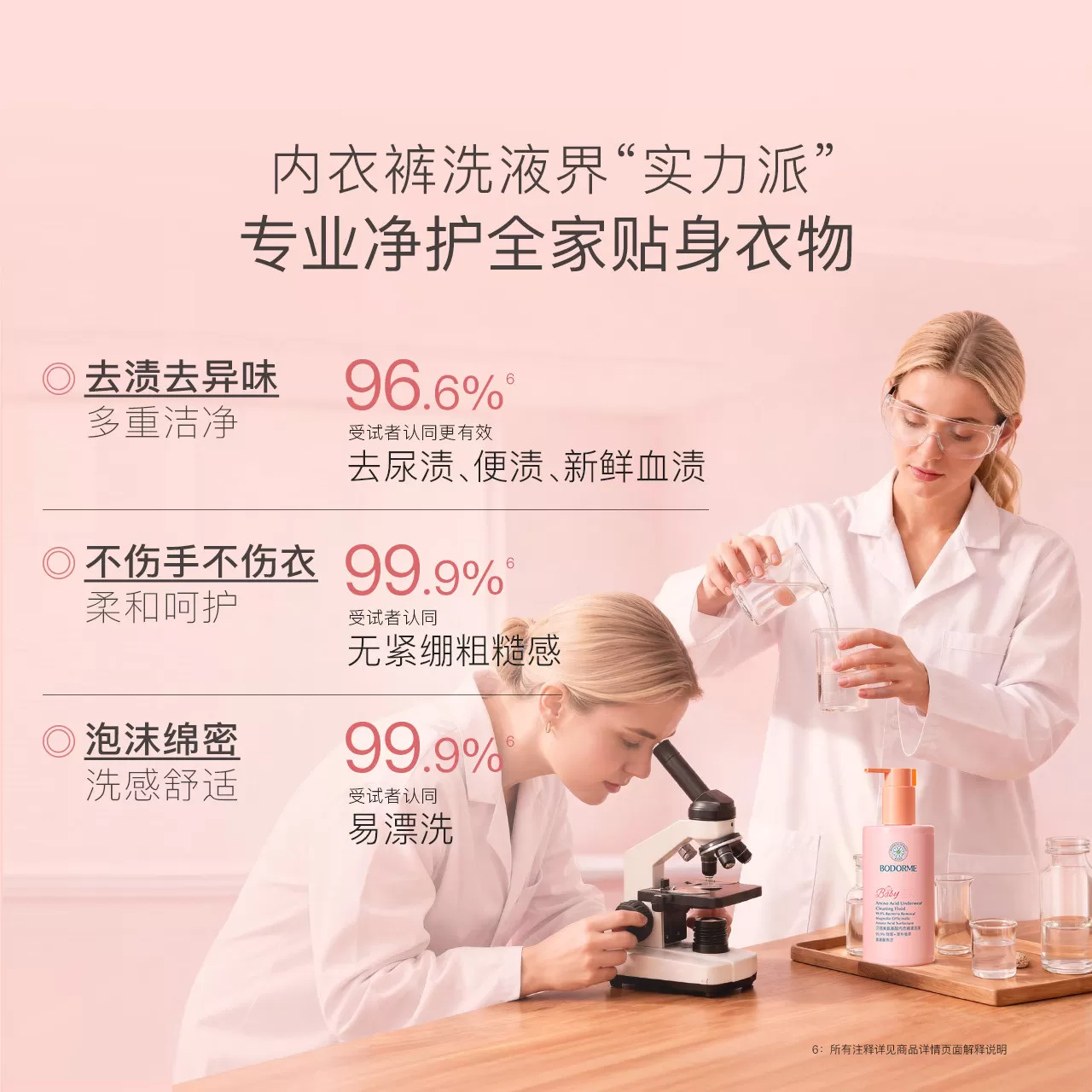 贝德美内衣裤洗衣液洗内衣裤尿渍奶渍洗衣液抑菌去黄去渍洗衣粉