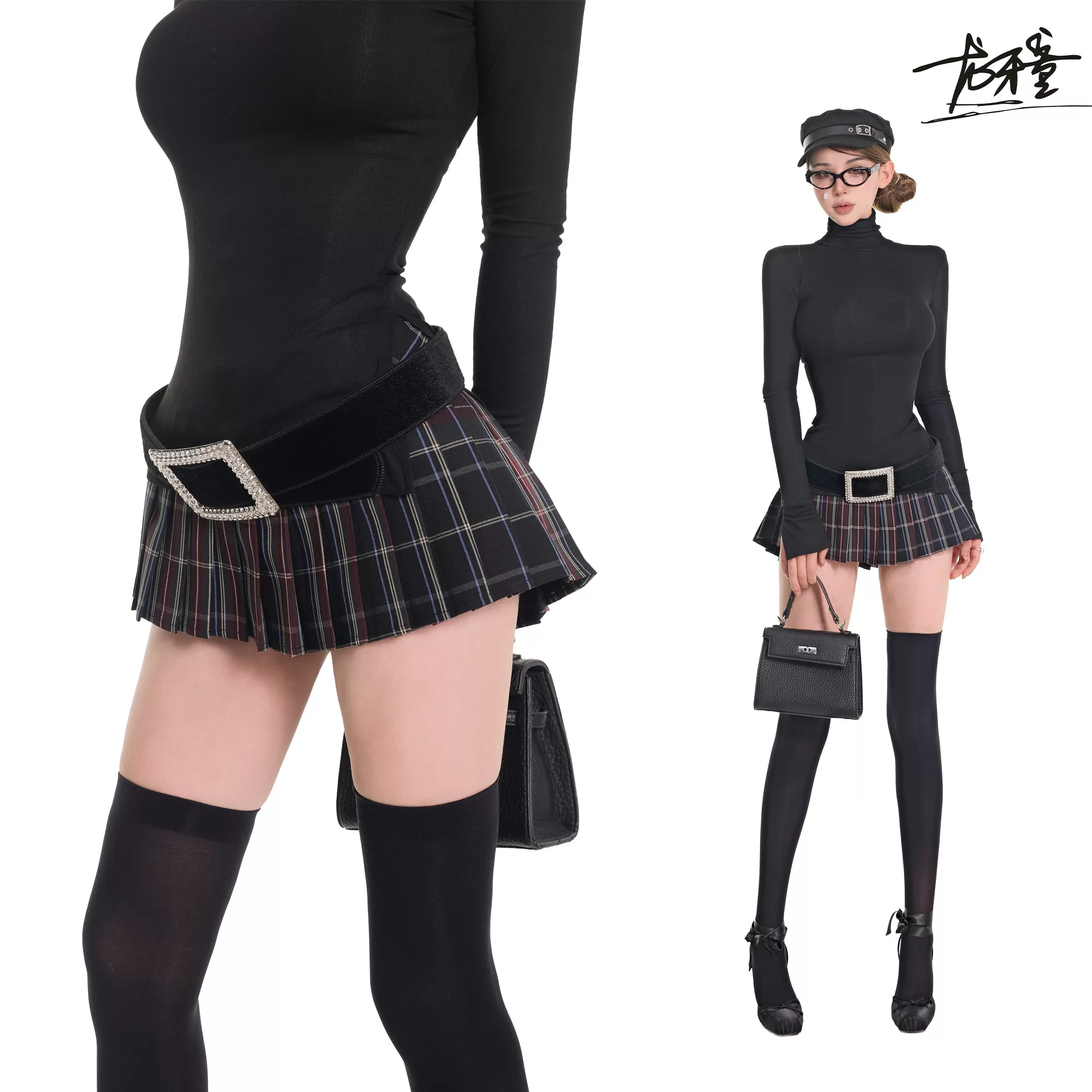 龙牙童推荐【格兰物语】秋季欧美纯欲风女士长袖套装短裙辣妹显瘦