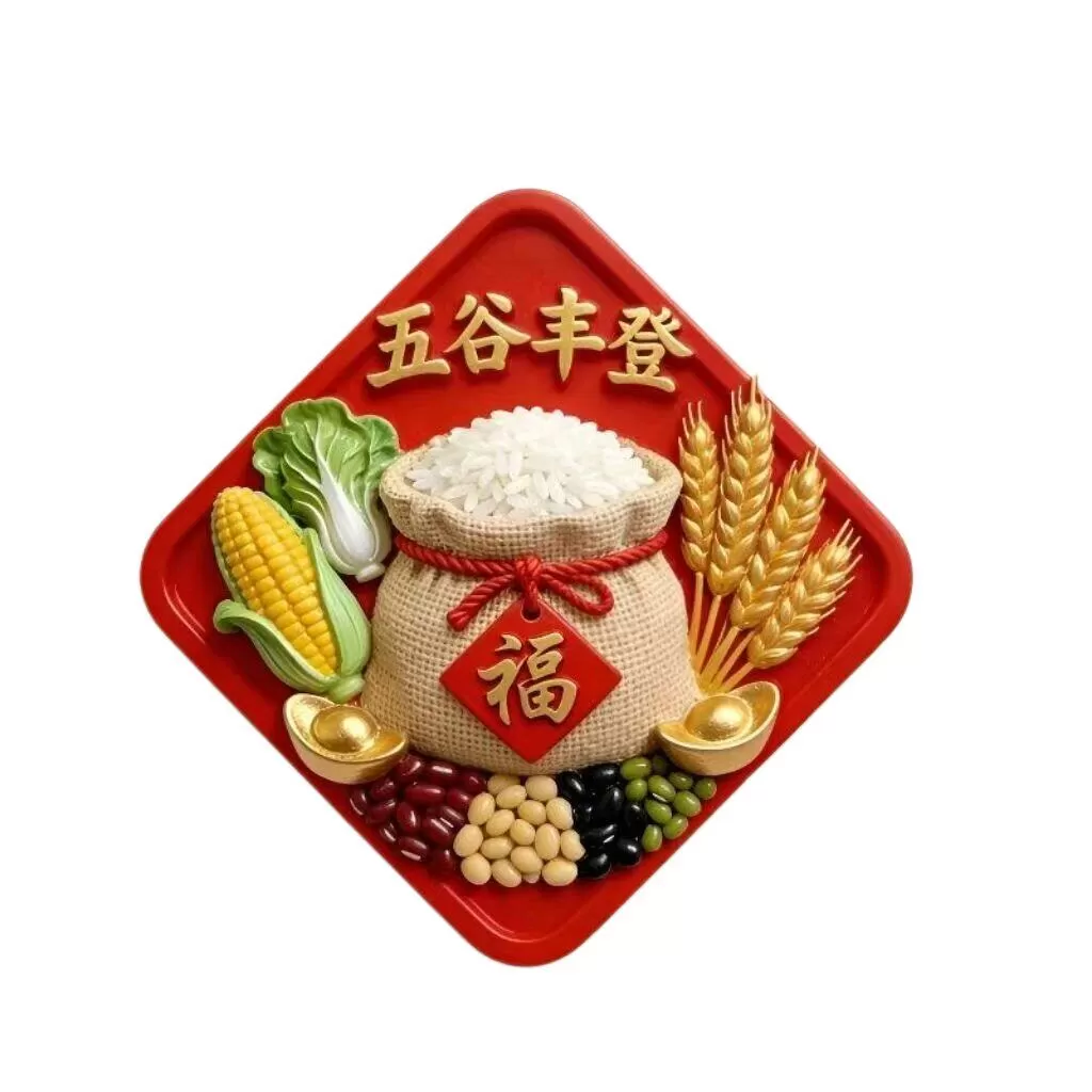 五谷丰登精致平面亚克力磁吸冰箱贴文创乔迁之喜装饰新居个性创意
