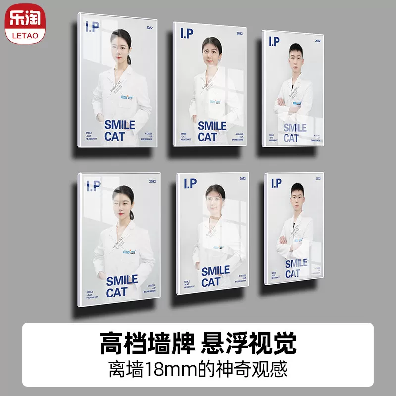 教师简介亚克力悬浮相框上墙教练形象照片墙员工风采展示墙免打孔