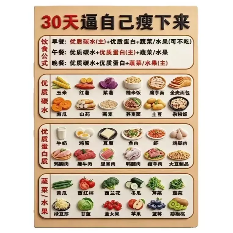 【营养三餐】亚克力磁吸冰箱贴健康营养均衡饮食创意家用厨房YK