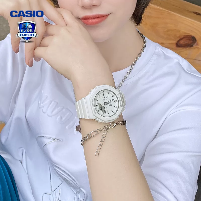 卡西欧手表女男gshock中性农家橡树防水樱花粉学生电子GMA-S2100