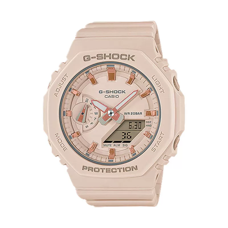 卡西欧手表女男gshock中性农家橡树防水樱花粉学生电子GMA-S2100