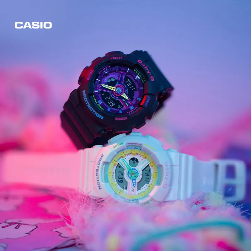 【自营】Casio卡西欧BabyG小魔女运动防水手表女BA-110TM石英闹钟
