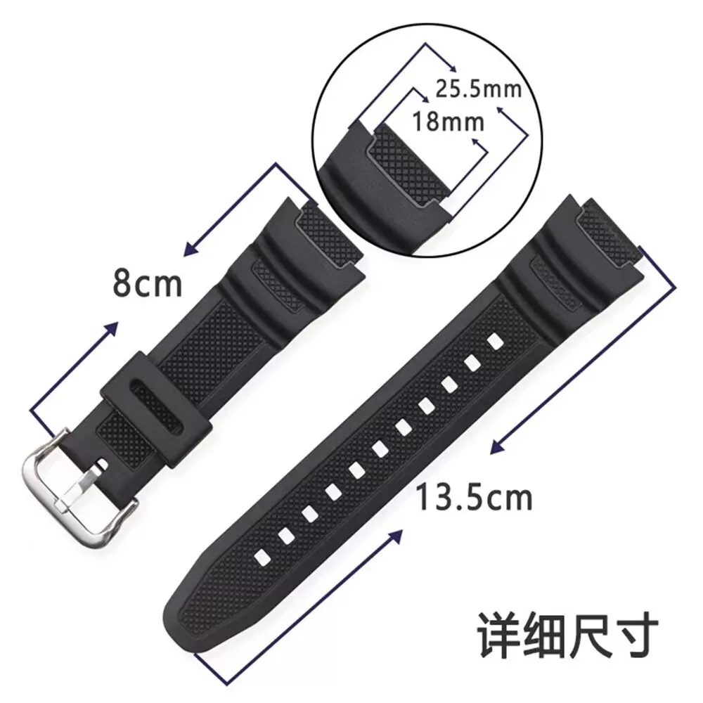 适配卡西欧小方块AE-1200手表带AE-1300 F-108 W-218树脂表带18MM