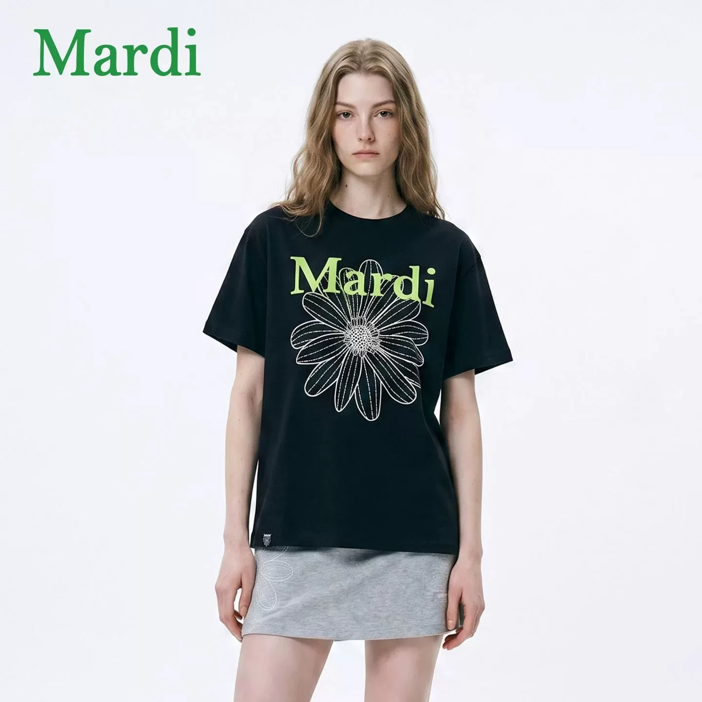 MARDI雏菊风短袖T恤女宽松百搭圆领印花上衣时尚潮流新款夏季女装