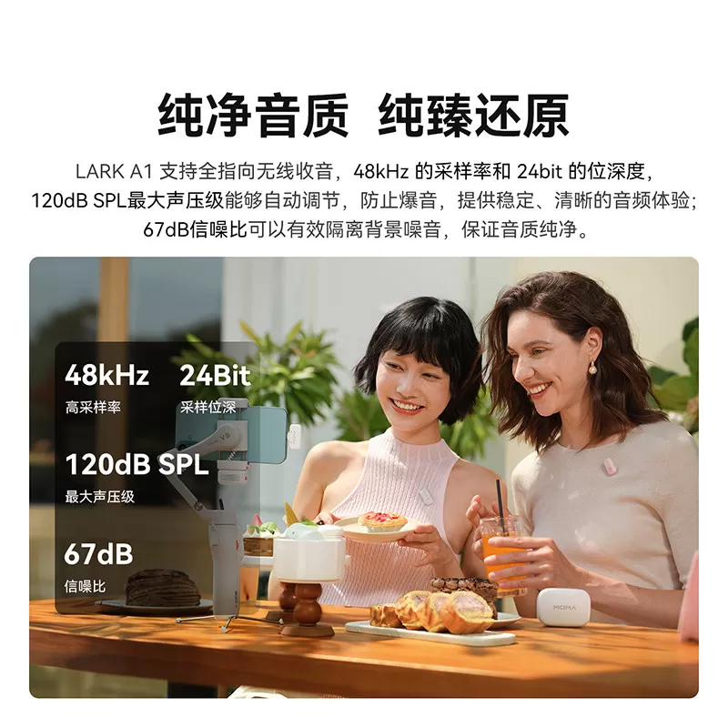 猛玛LARK A1迷你无线领夹式麦克风手机直播降噪一拖二猛犸收音