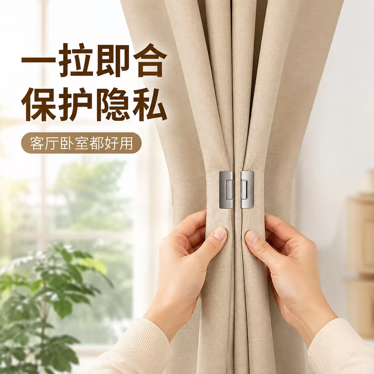 窗帘磁铁遮光吸磁扣缝隙固定器闭合扣防漏光对吸扣环隐形磁吸夹子
