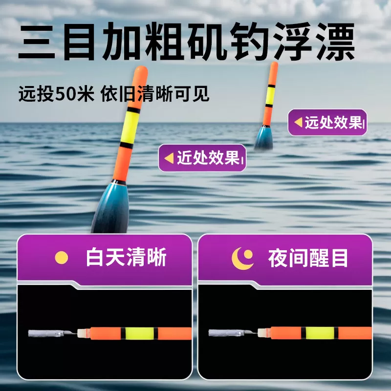 手动找底路滑配件包套装免调漂双铅电子变色夜光滑漂远投矶竿路亚