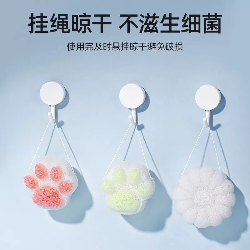 贝肽斯婴儿洗澡海绵宝宝天然魔芋扑扑棉新生儿童搓澡洗脸沐浴专用