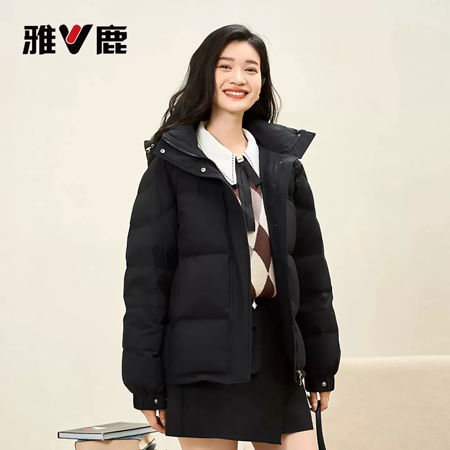雅鹿官方旗舰店短款羽绒服女士2026冬季新款爆款小个子保暖厚外套