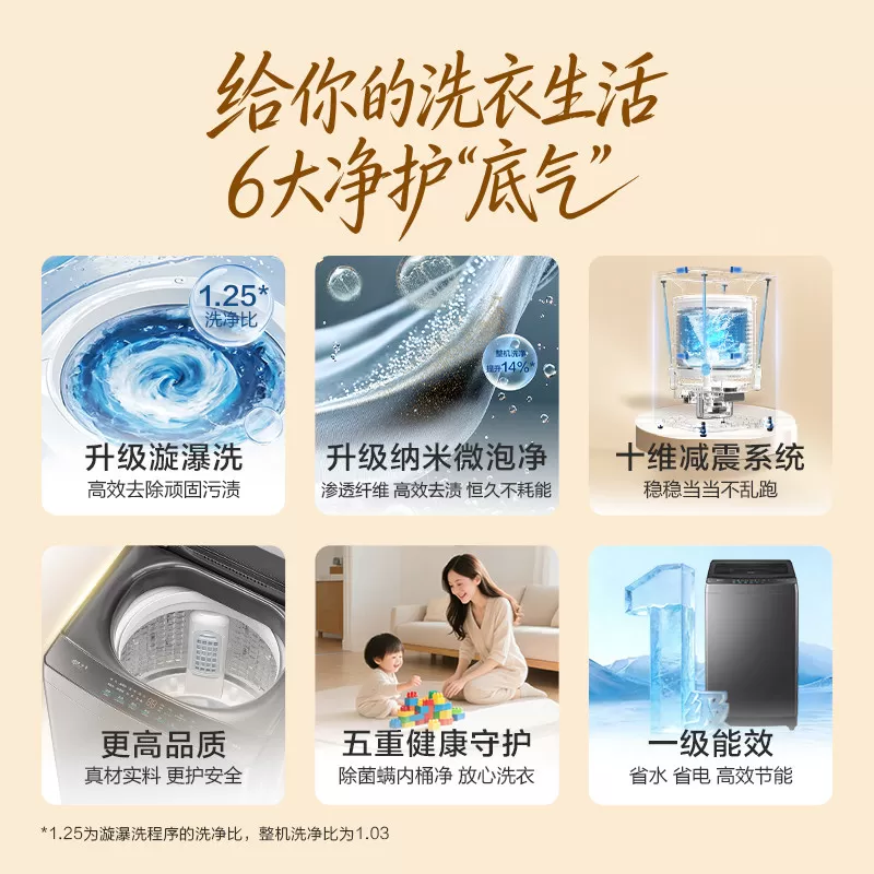 国家补贴|海尔波轮洗衣机12kg大容量家用全自动除螨变频2KJ1