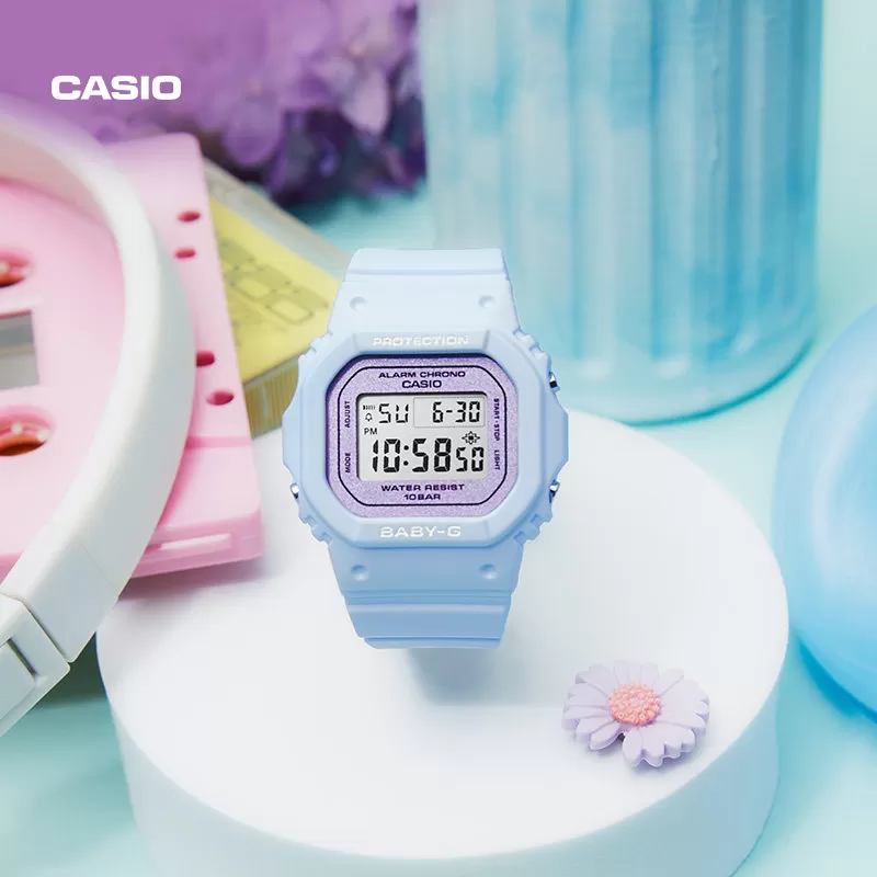 casio旗舰店BGD-565SC运动防水潮流少女手表卡西欧官方正品BABY-G