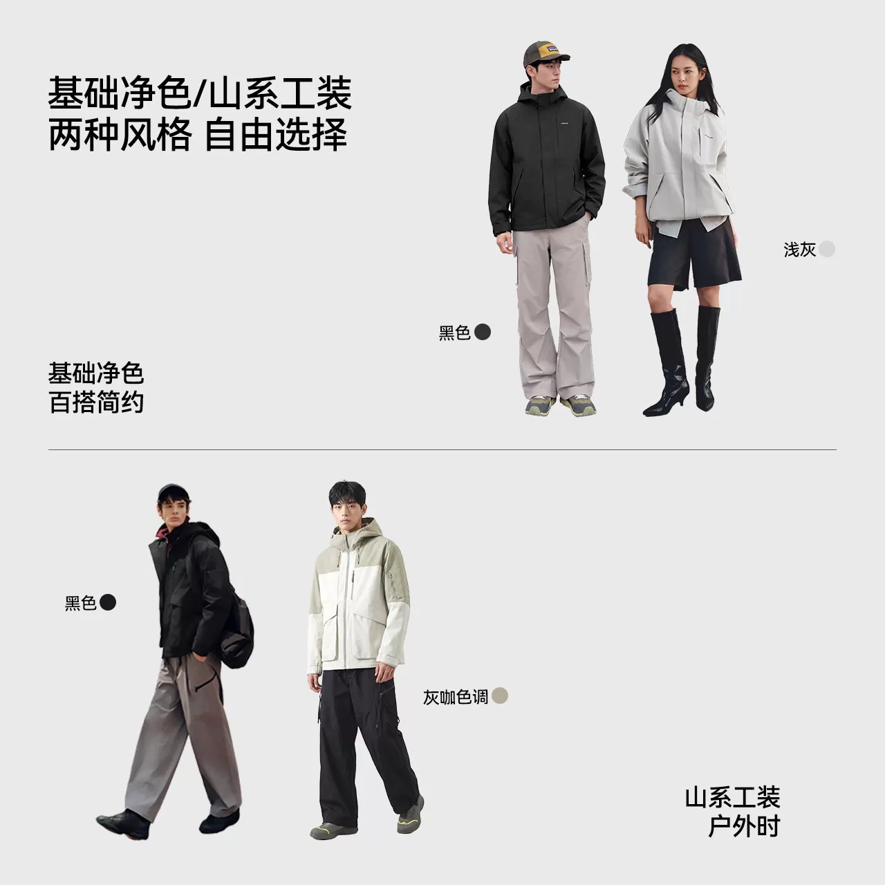 中国航天联名l森马防护工装夹克春秋户外防风防水机能外套情侣款