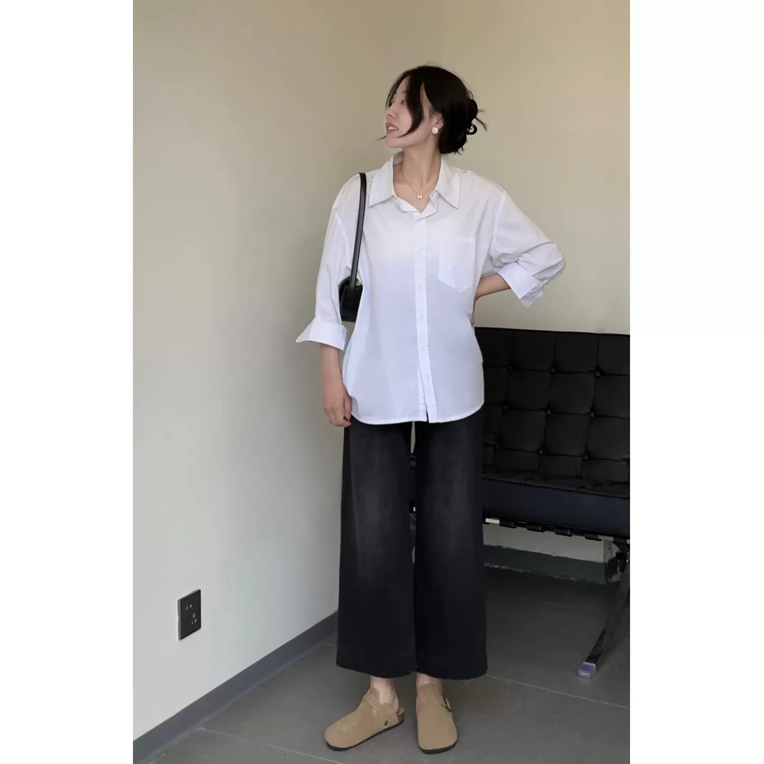 孕妇阔腿牛仔裤子九分春秋季外穿孕期不勒肚子托腹打底裤夏季薄款