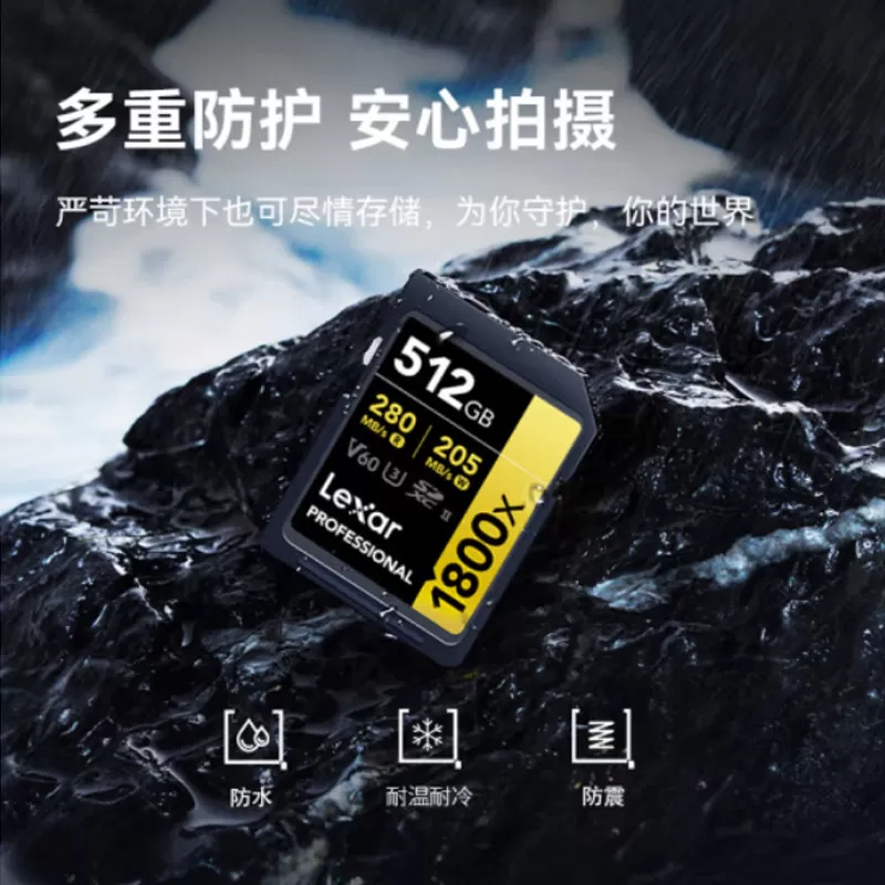 【自营】雷克沙SD卡单反相机摄像机UHS-II存储内存卡V60 4K畅拍