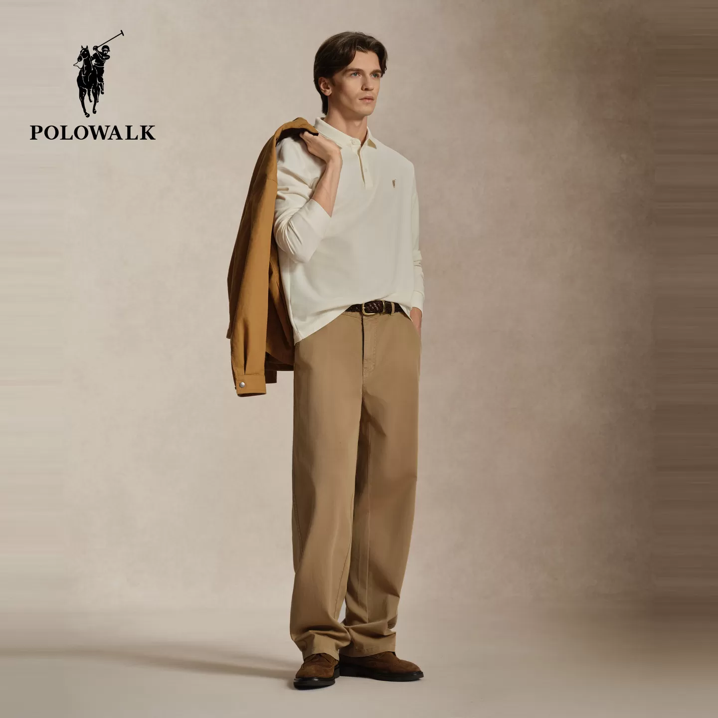 【7A抗菌】POLOWALK男装2026秋季新品男式长袖T恤POLO领休闲抗菌