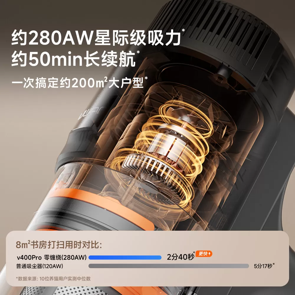 UWANT友望V400Pro0缠自动集尘吸尘器无线手持家用大吸力吸尘机