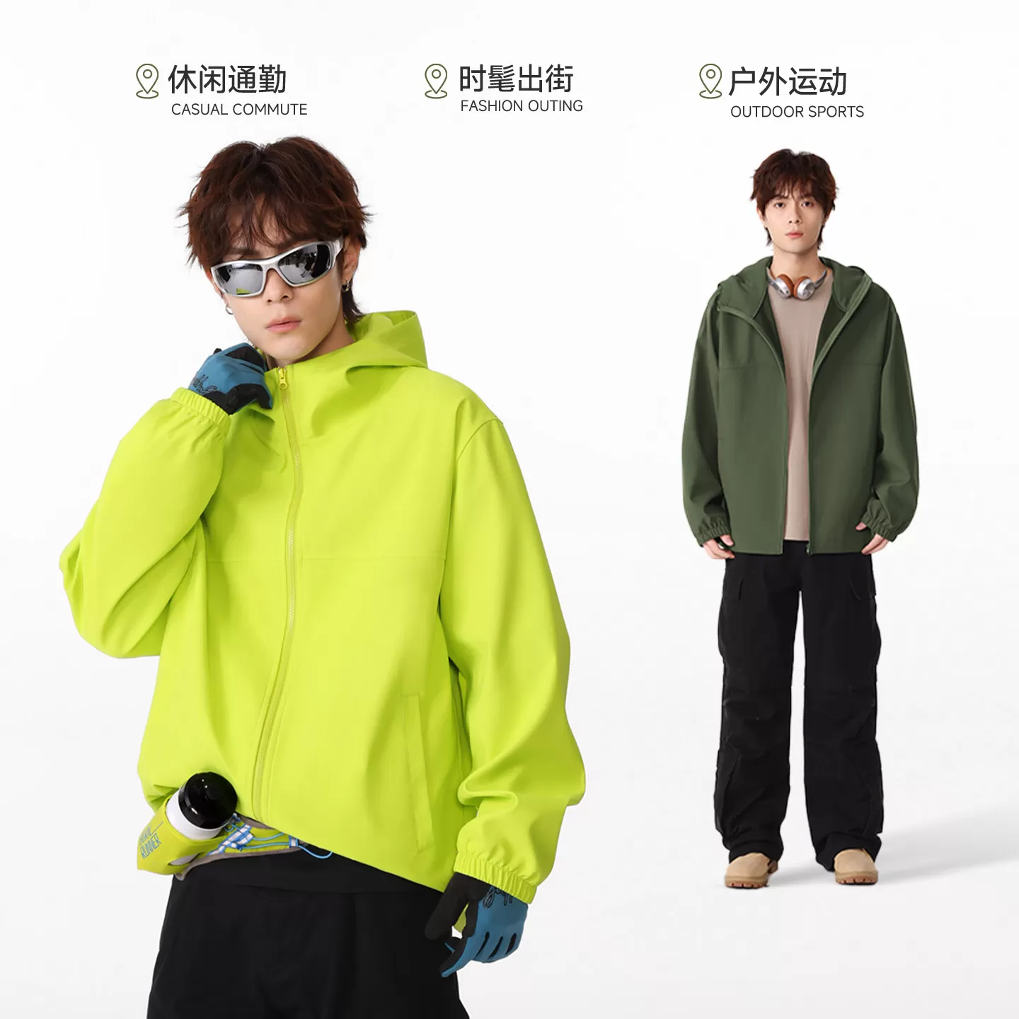 雪中飞黑色冲锋夹克男2026秋季新款户外运动机能外套男士上衣PCD