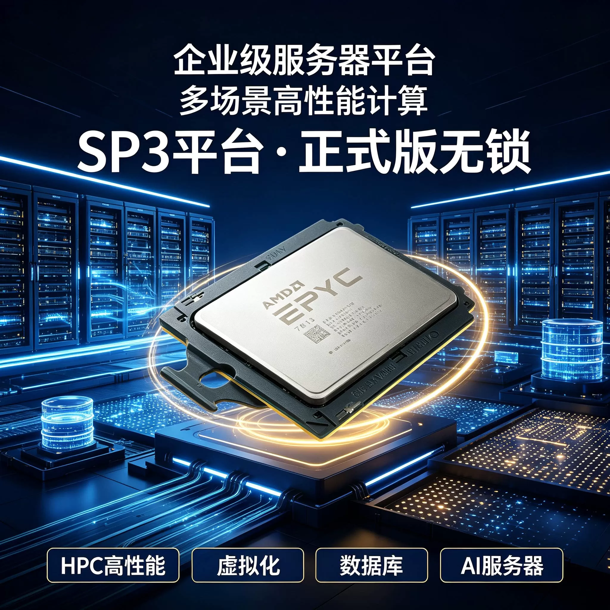 AMD EPYC三代霄龙无锁7763 7B13 7J13 7A23 7C13性能工作站处理器