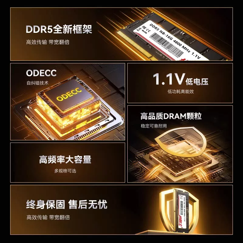 ddr5笔记本电脑内存条8G 16GX2 32G 4800 5600MHz镁光海力士颗粒