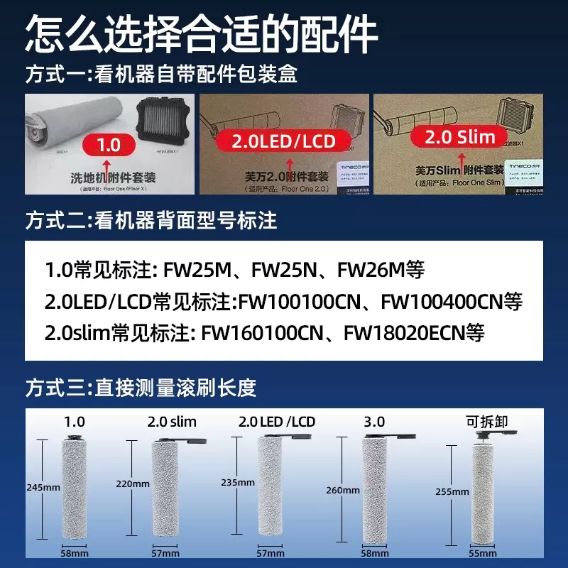 适配添可洗地机滚刷清洁液芙万1.0 2.0 2.0slim 2.0pro 3.0滤芯